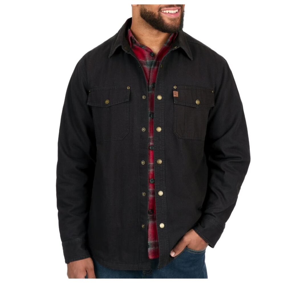 Coleman Black Fleece Lined Canvas Utility Jacket Coat Small NWT